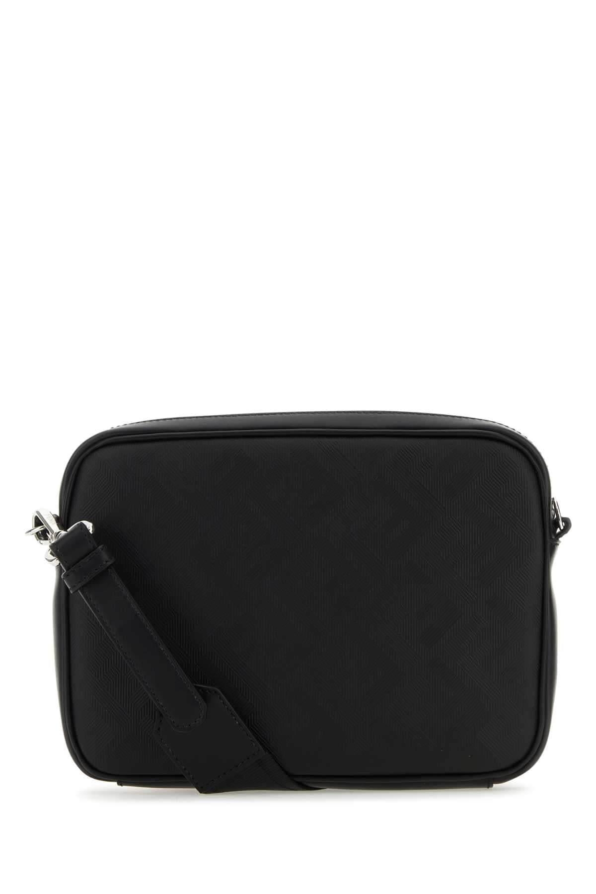 Fendi Men Black Leather Camera Case Duo Fendi Crossbody Bag DestGlow