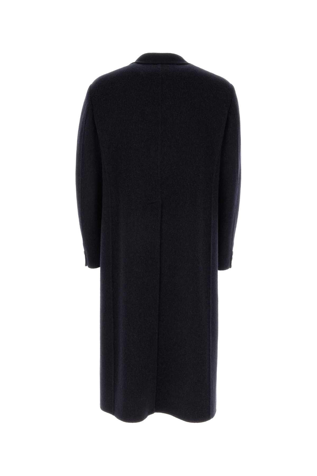Fendi Men Navy Blue Wool Blend Coat DestGlow