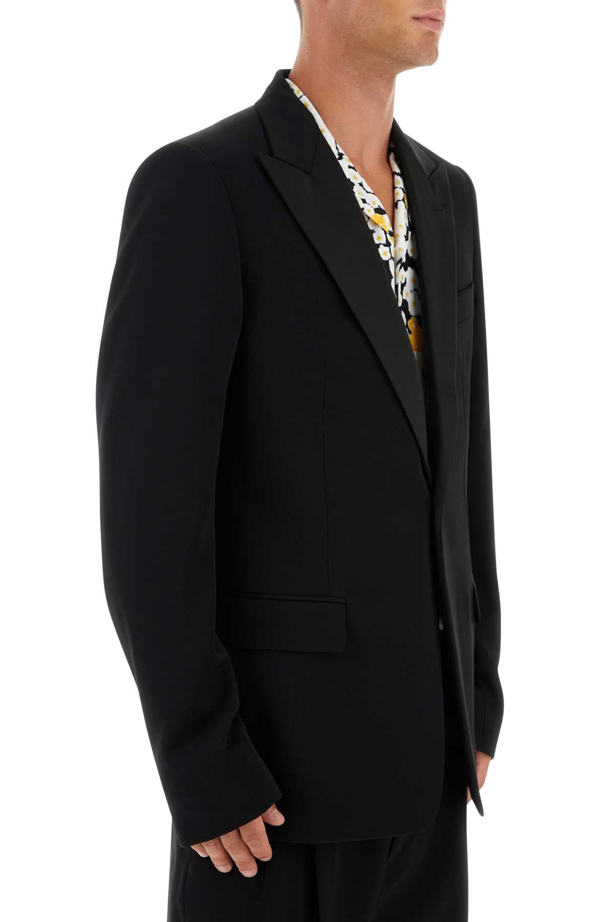 Lanvin Men Black Wool Blazer DestGlow