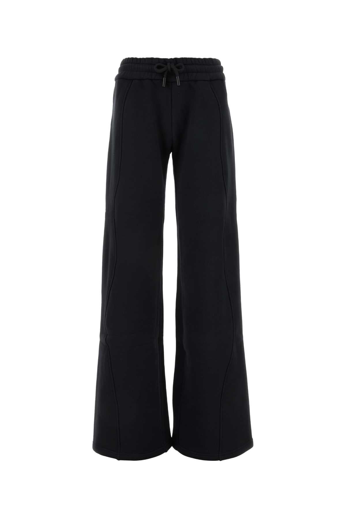 Off White Women Black Cotton Joggers by Luosophy