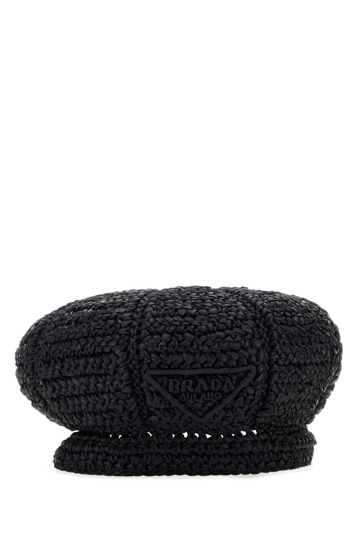 Prada Women Black Rafia Baker Boy Hat DestGlow
