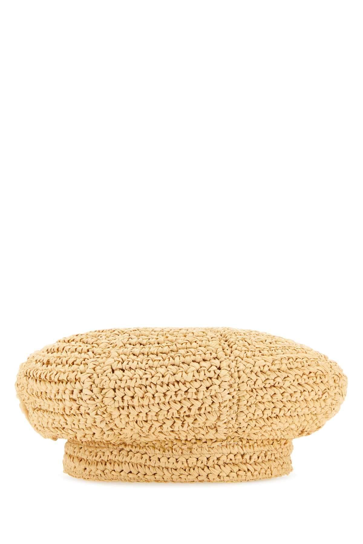 Prada Women Beige Rafia Baker Boy Hat DestGlow