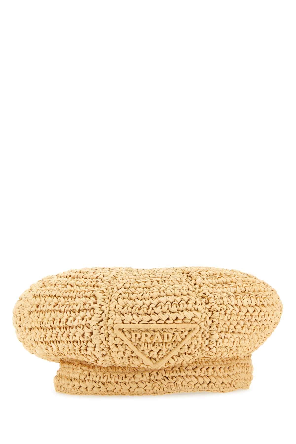 Prada Women Beige Rafia Baker Boy Hat DestGlow