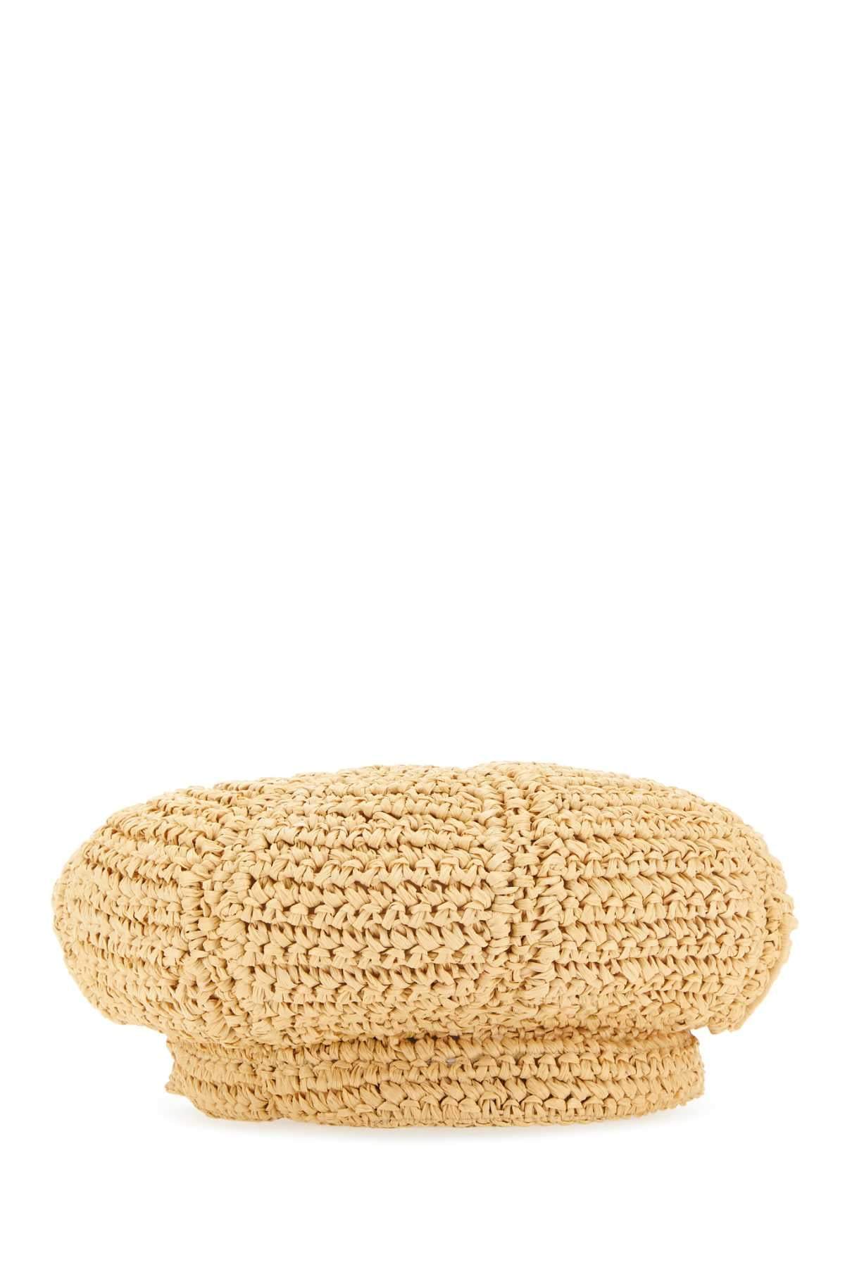 Prada Women Beige Rafia Baker Boy Hat DestGlow