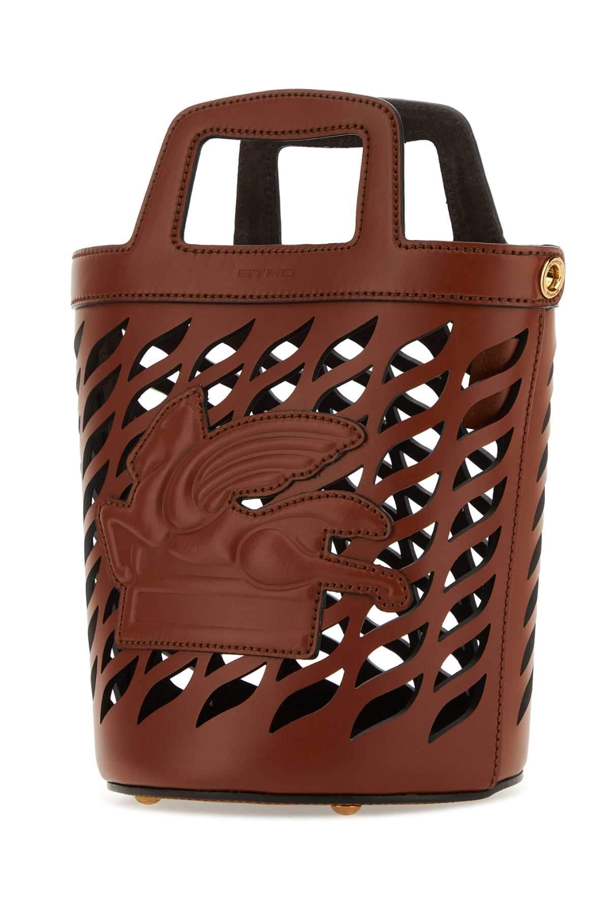 Etro Women Brown Leather Coffa Bucket Bag DestGlow