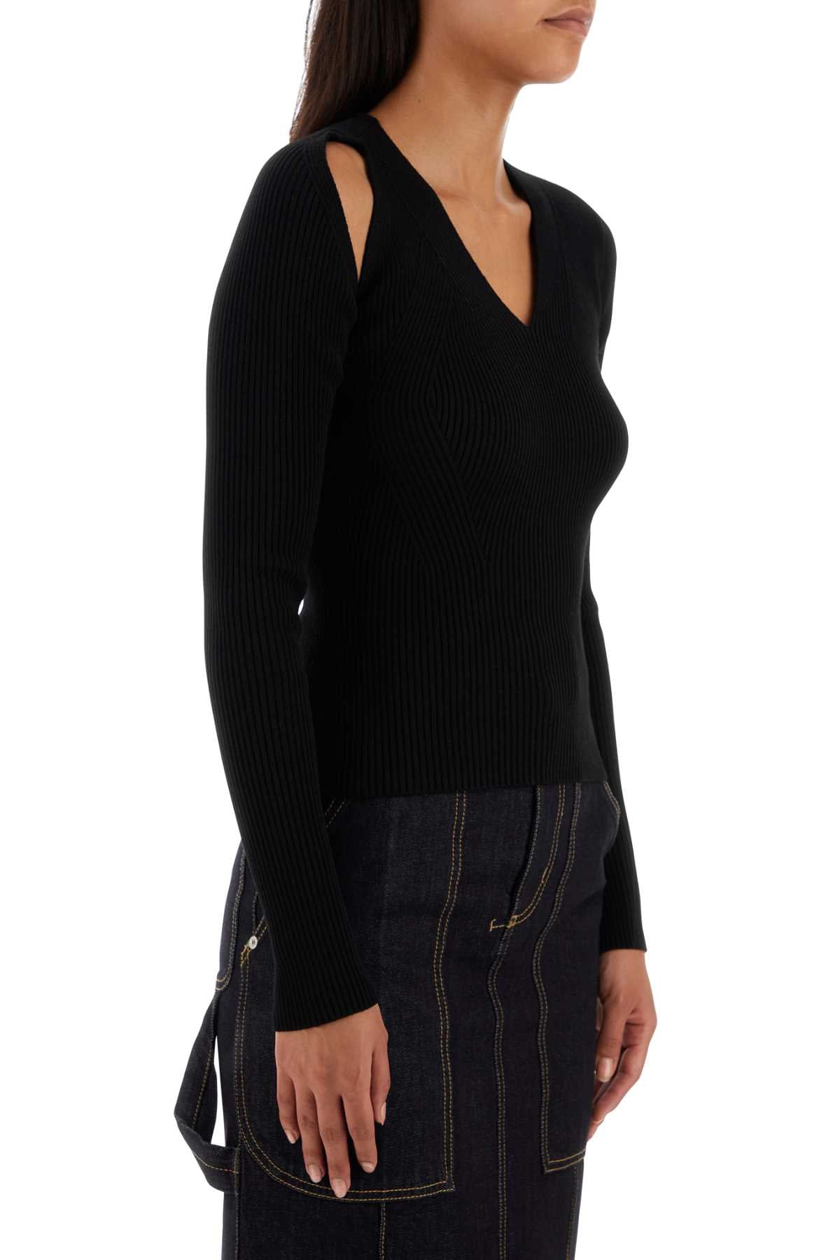 Alexander Mcqueen Women Black Wool Blend Sweater DestGlow