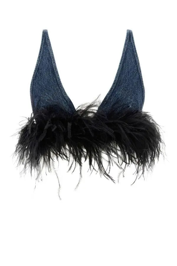 Miu Miu Women Denim Crop Top