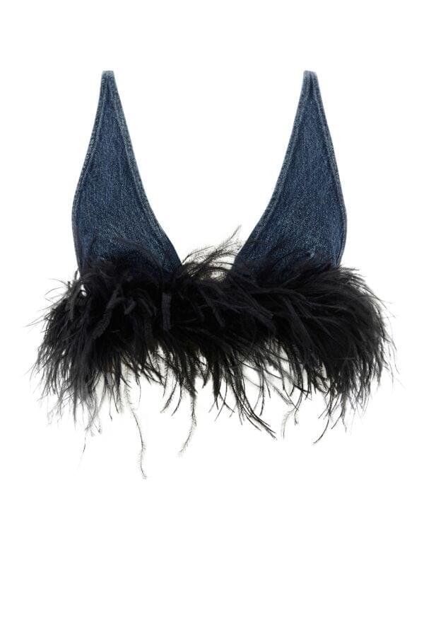 Miu Miu Women Denim Crop Top DestGlow