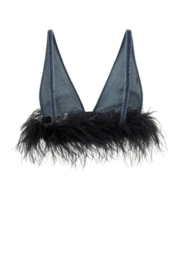 Miu Miu Women Denim Crop Top DestGlow