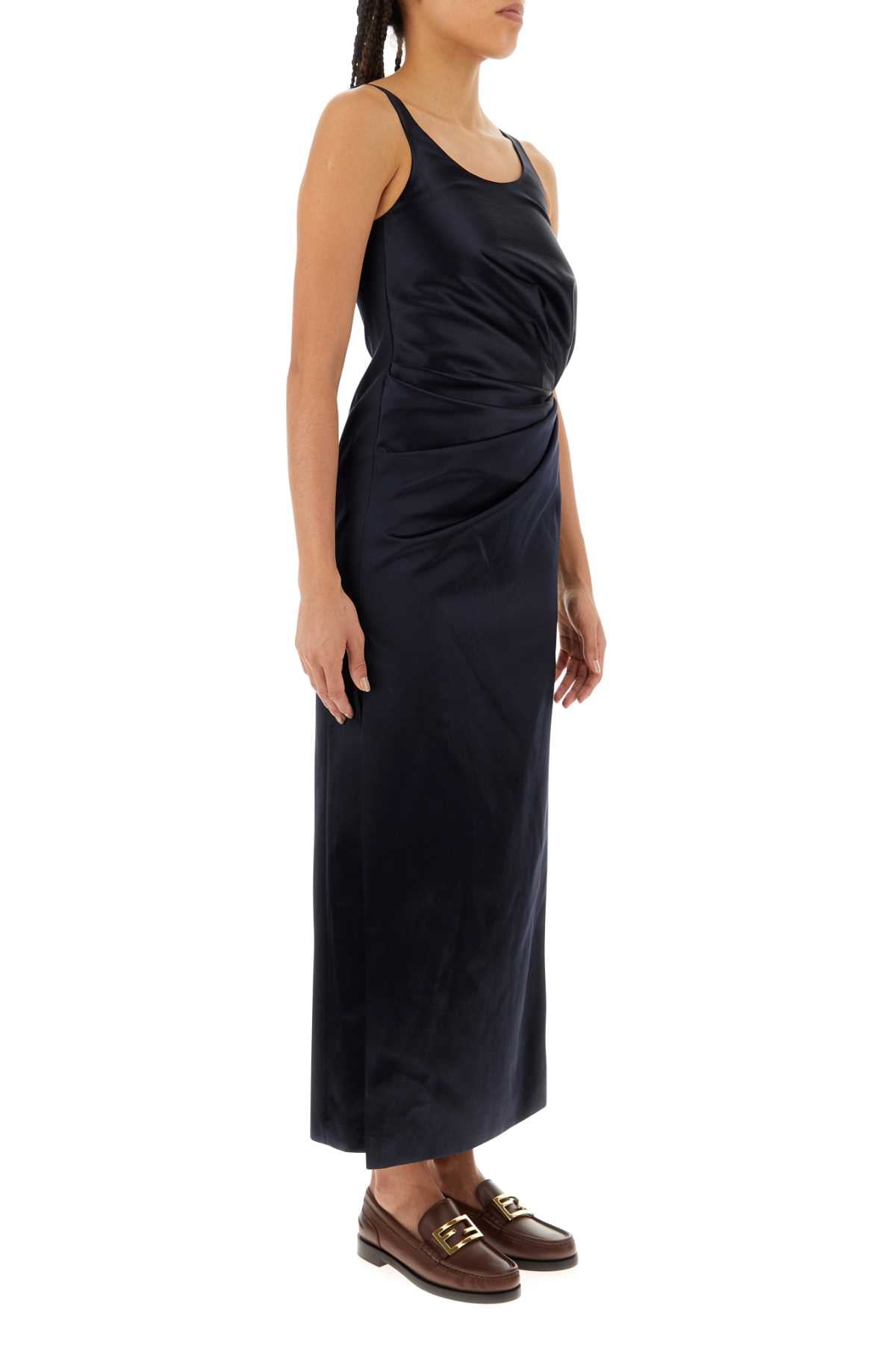 Fendi Women Midnight Blue Satin Dress DestGlow