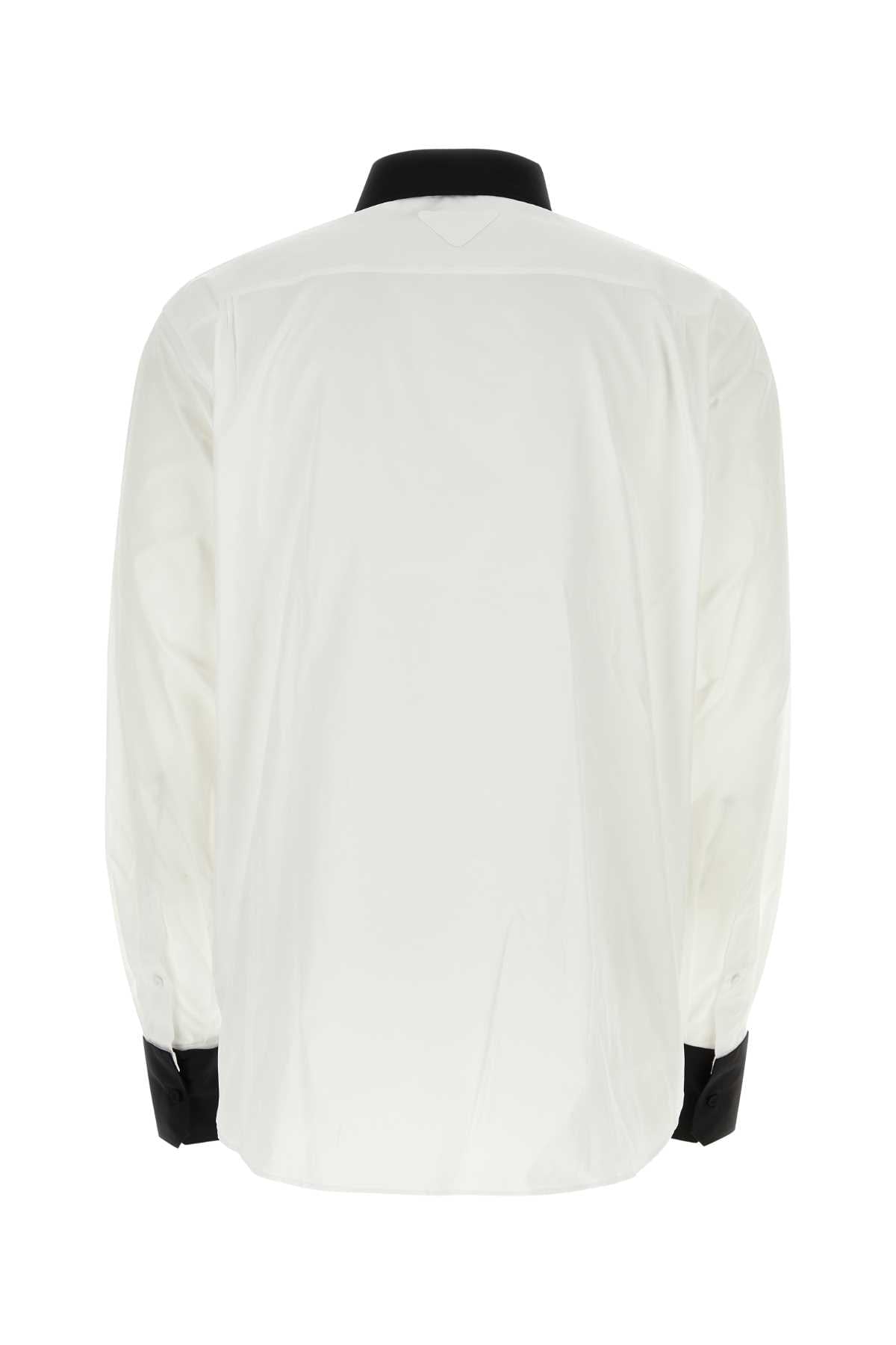 Prada Men White Poplin Oversize Shirt DestGlow