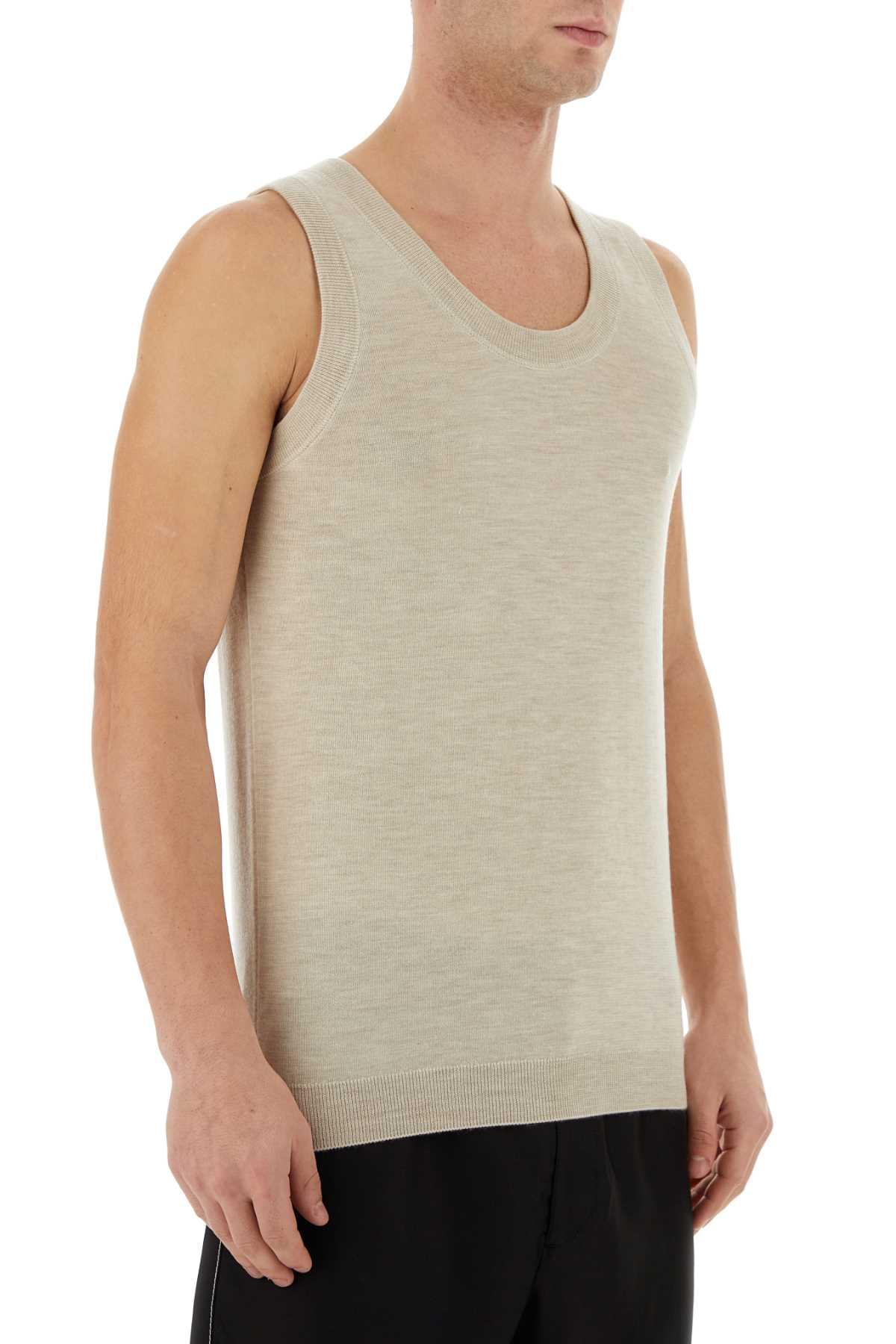 Prada Men Melange Sand Cashmere Tank Top DestGlow