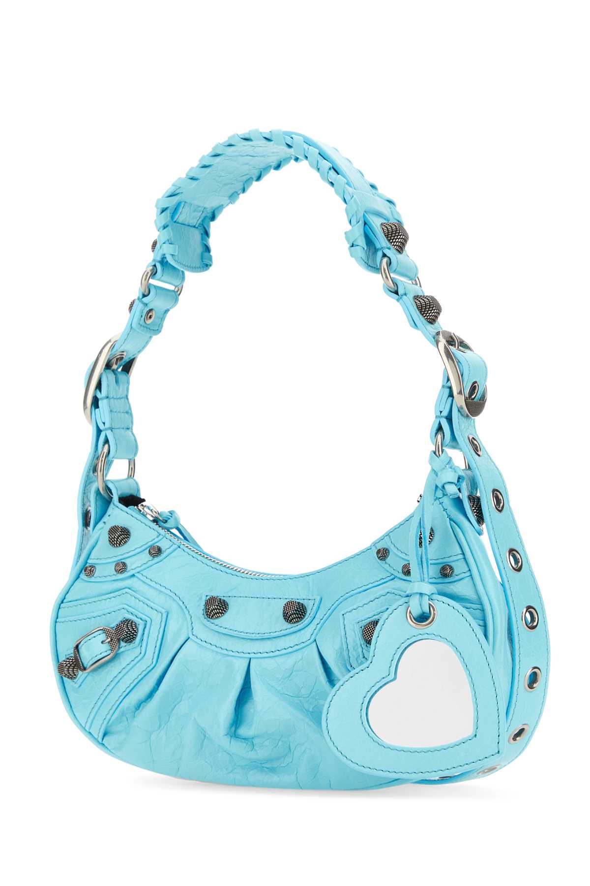 Balenciaga Women Light Blue Nappa Leather Le Cagole Xs Shoulder Bag DestGlow