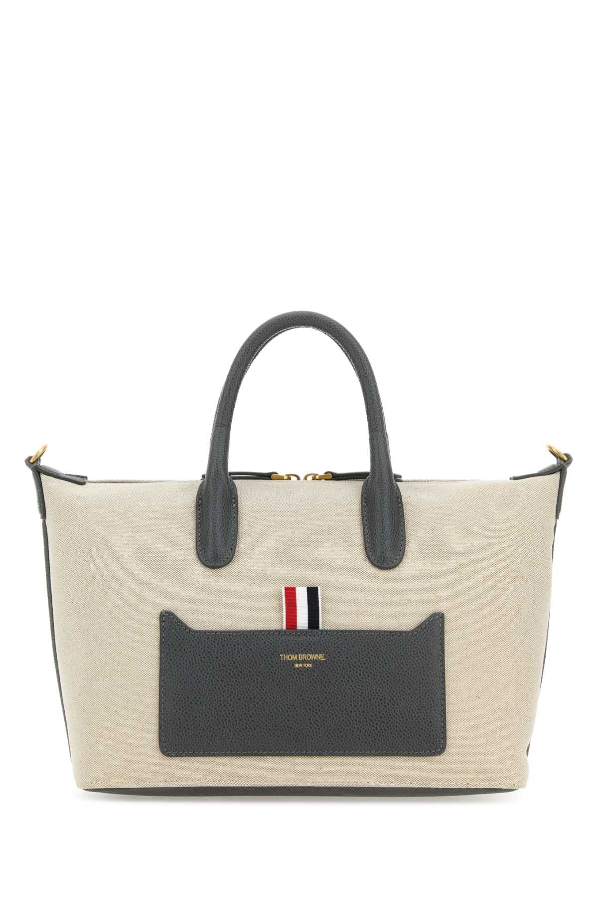 Thom Browne Women Sand Canvas Duffle Small Handbag DestGlow