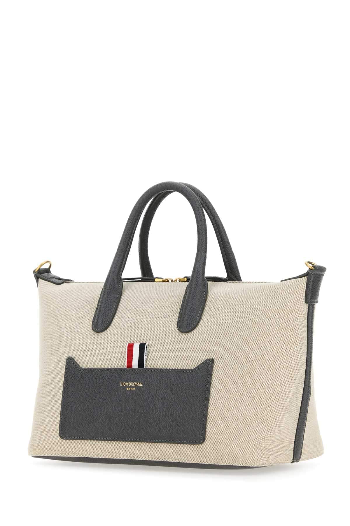 Thom Browne Women Sand Canvas Duffle Small Handbag DestGlow
