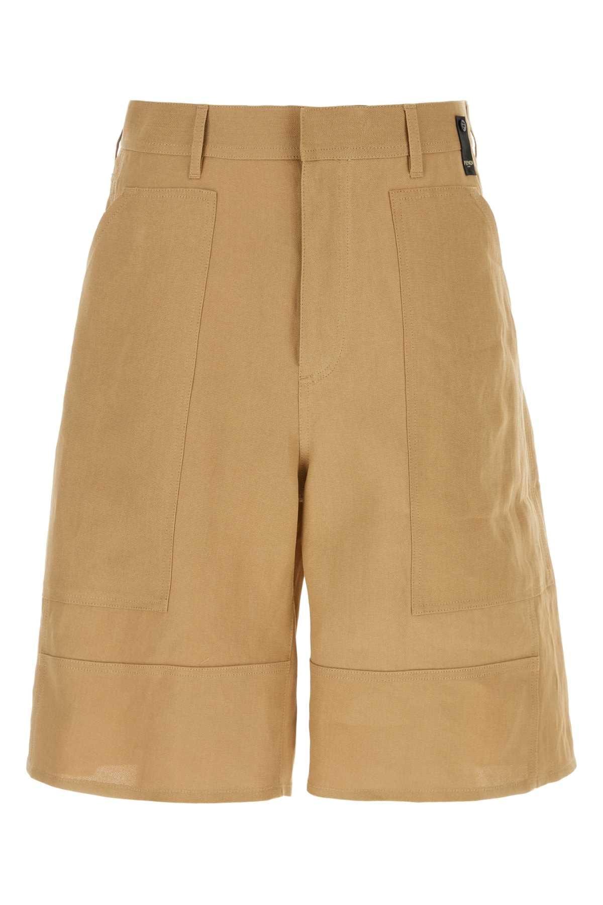 Fendi Men Camel Paper Bermuda Shorts DestGlow