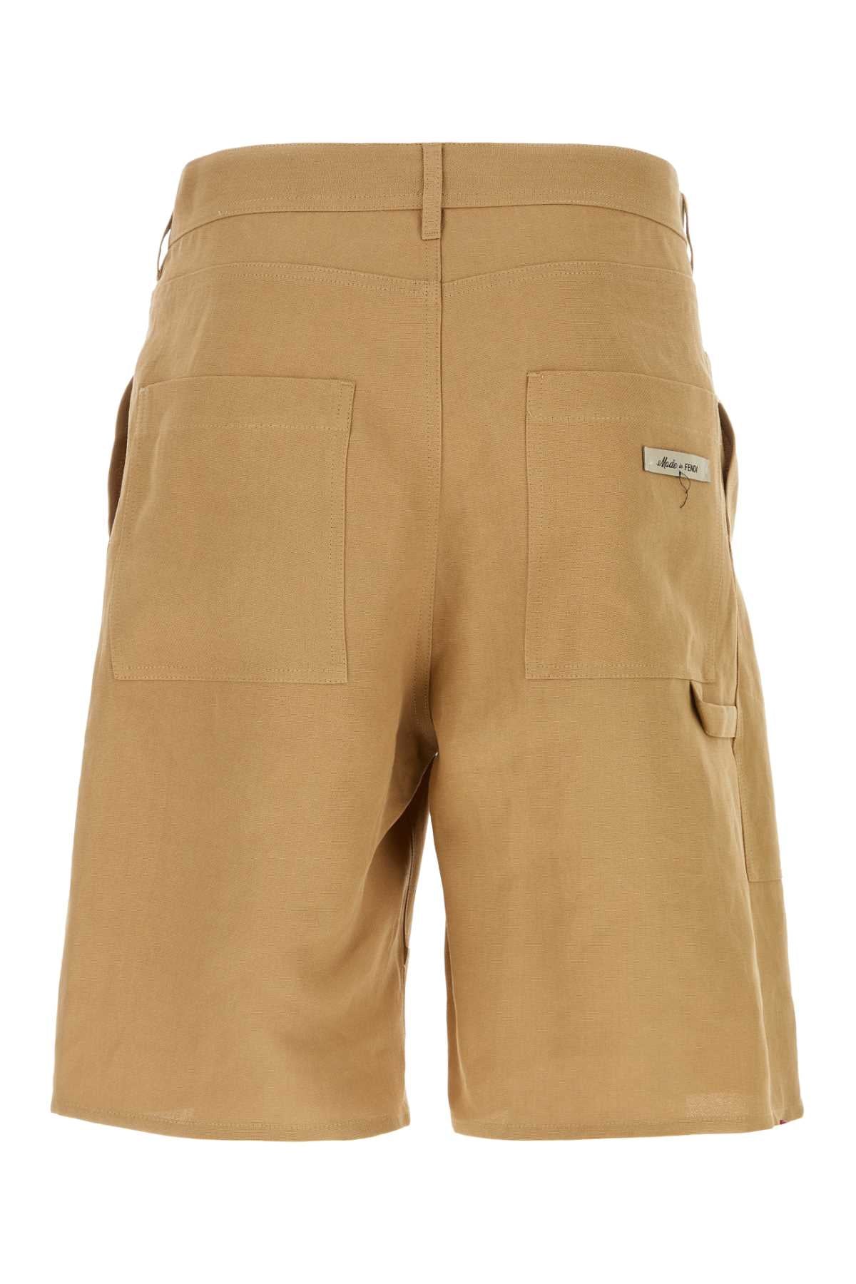 Fendi Men Camel Paper Bermuda Shorts DestGlow