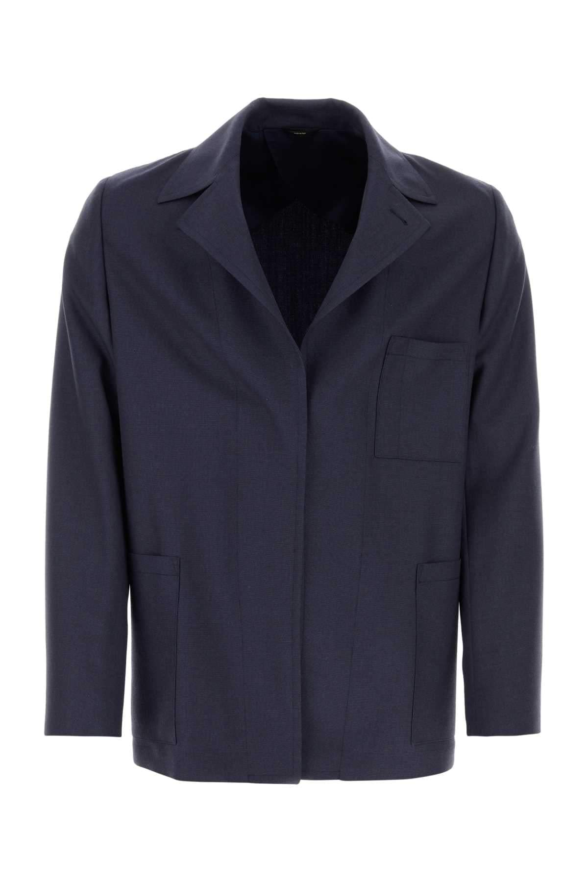 Fendi Men Blue Wool Blazer DestGlow