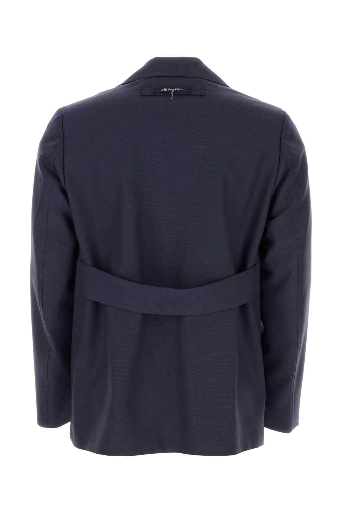 Fendi Men Blue Wool Blazer DestGlow