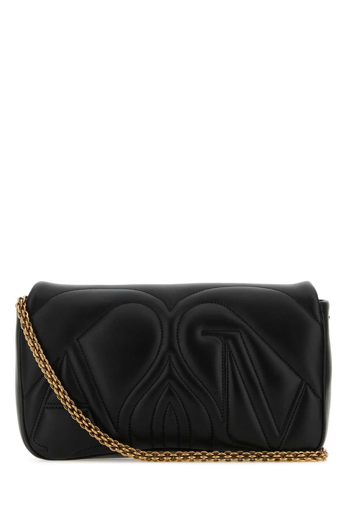 Alexander Mcqueen Women Black Leather Small Seal Shoulder Bag DestGlow