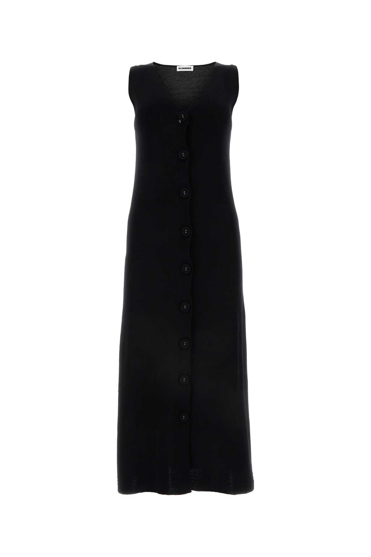 Jil Sander Women Black Stretch Cotton Blend Dress DestGlow