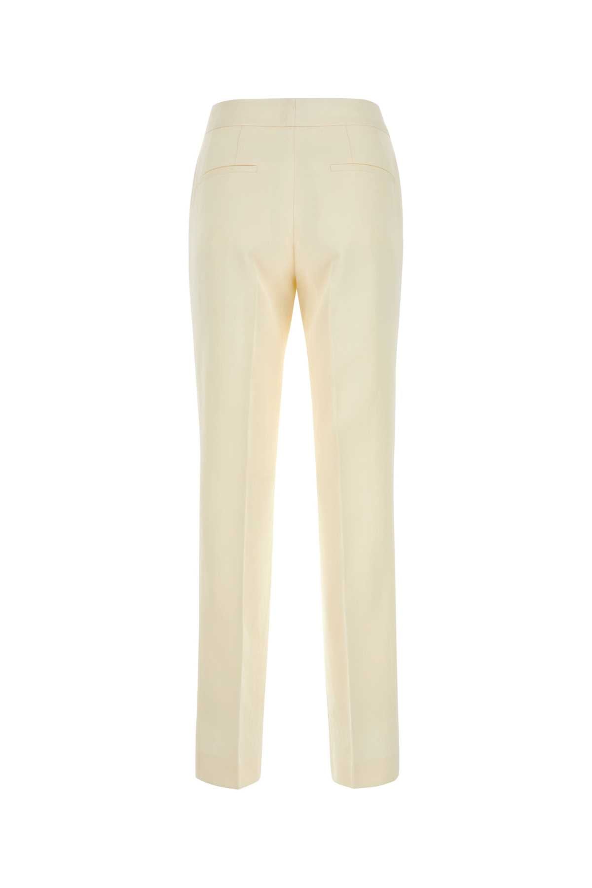 Jil Sander Women Ivory Viscose Blend Pant DestGlow