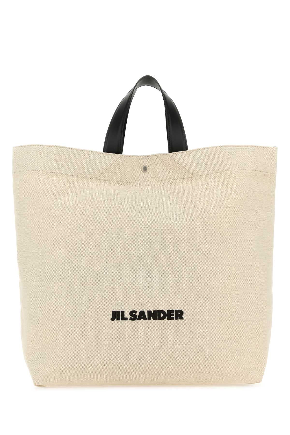Jil Sander Women Sand Canvas Flat Shopping Bag DestGlow
