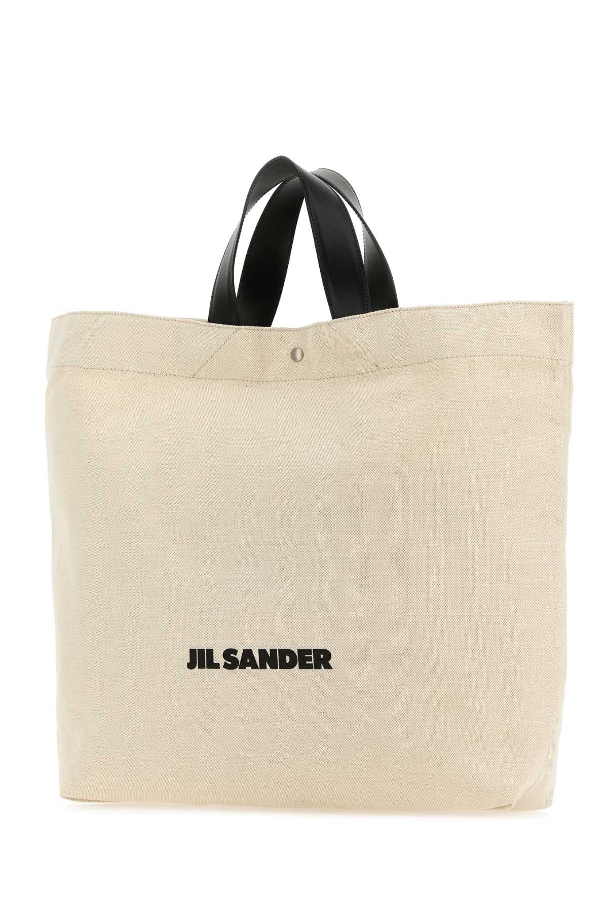 Jil Sander Women Sand Canvas Flat Shopping Bag DestGlow