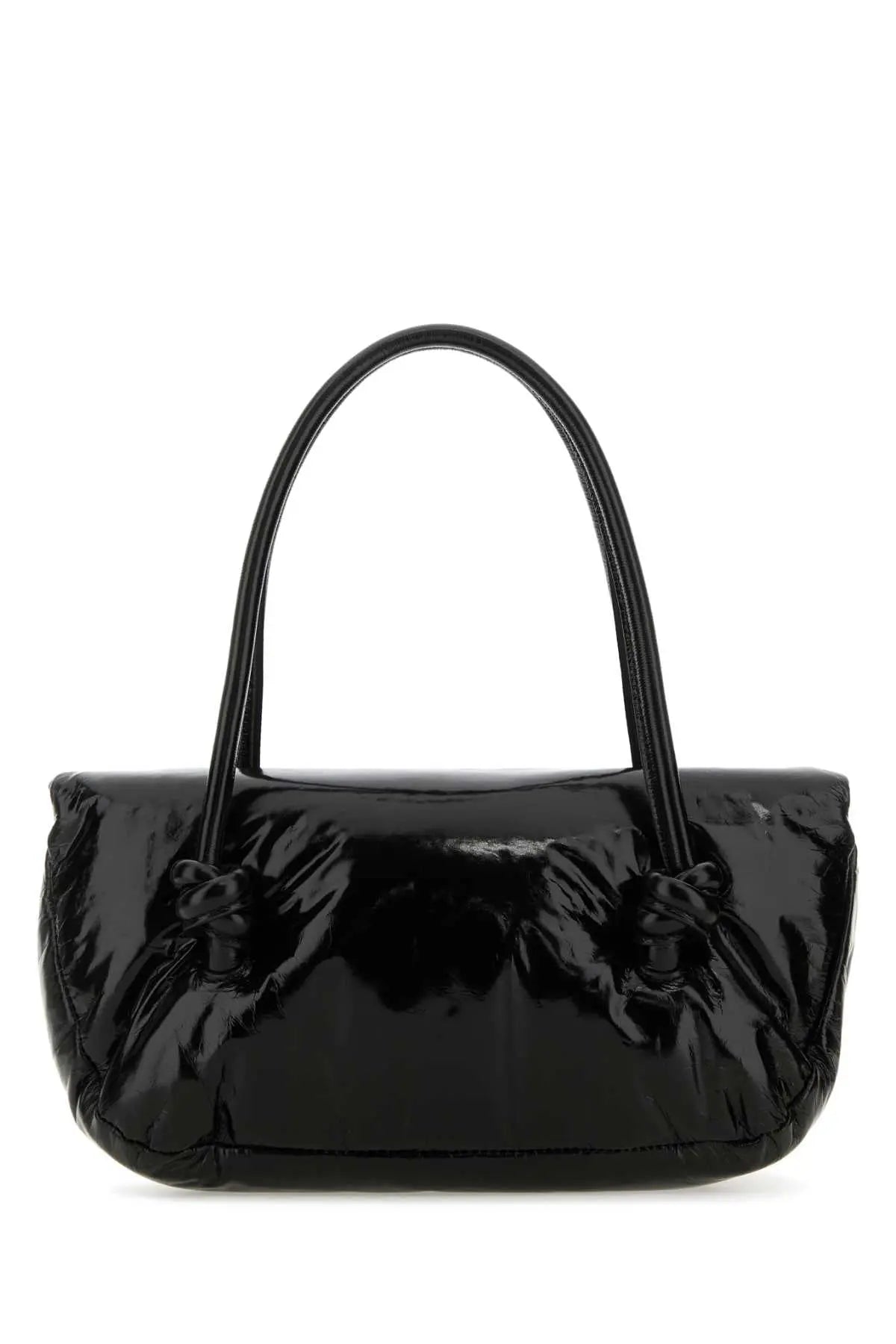 Jil Sander Women Black Leather Small Knot Handle Handbag