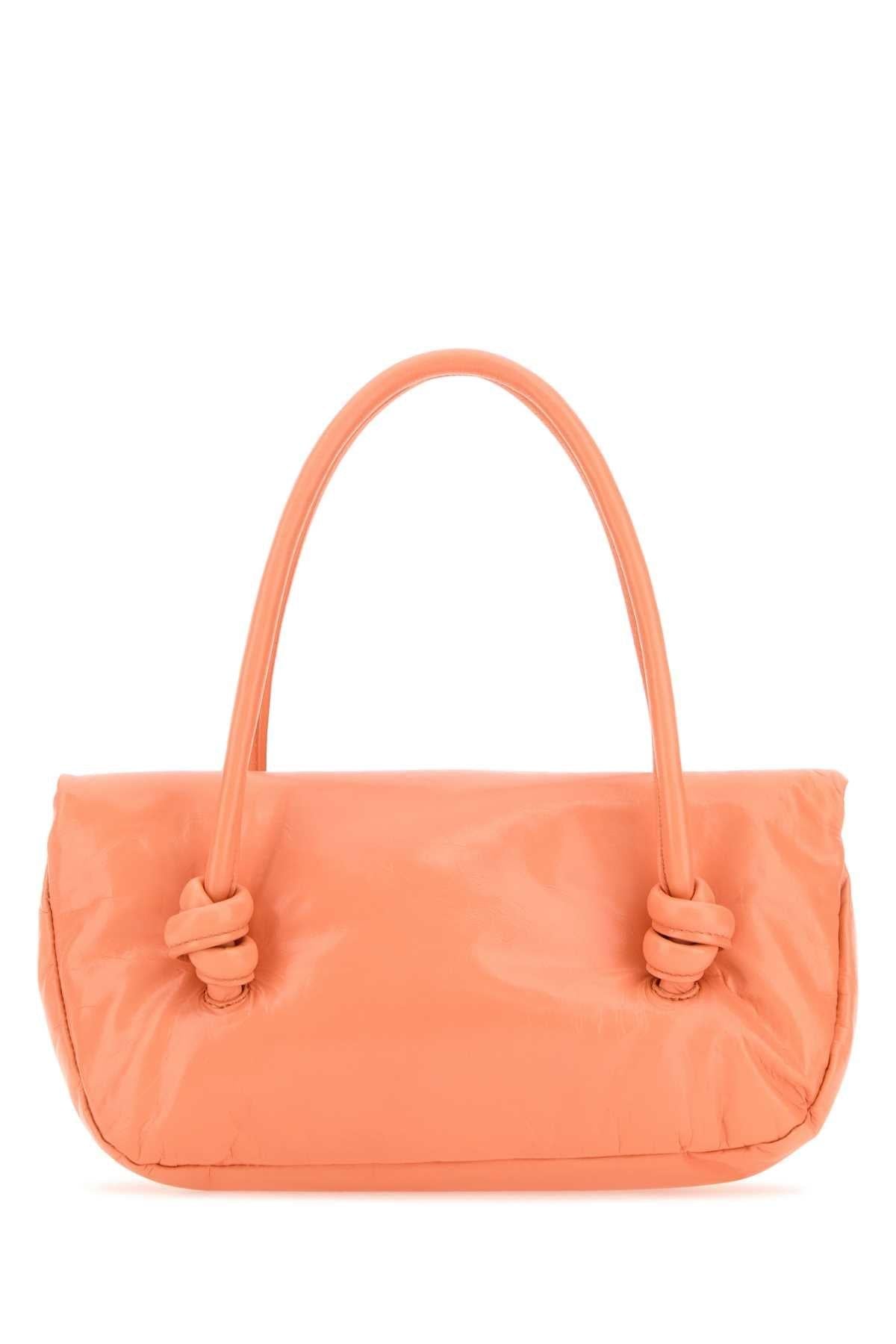 Jil Sander Women Peach Leather Small Knot Handle Handbag DestGlow