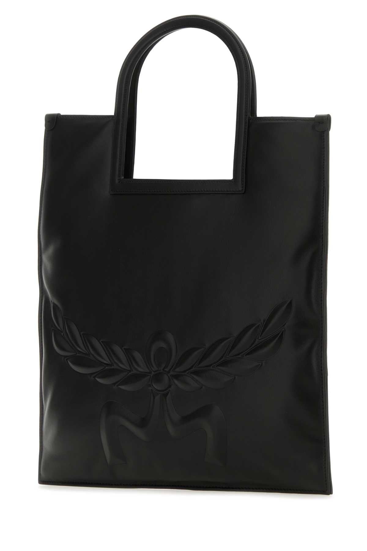 Mcm Women Black Nappa Leather Aren Shopping Bag DestGlow