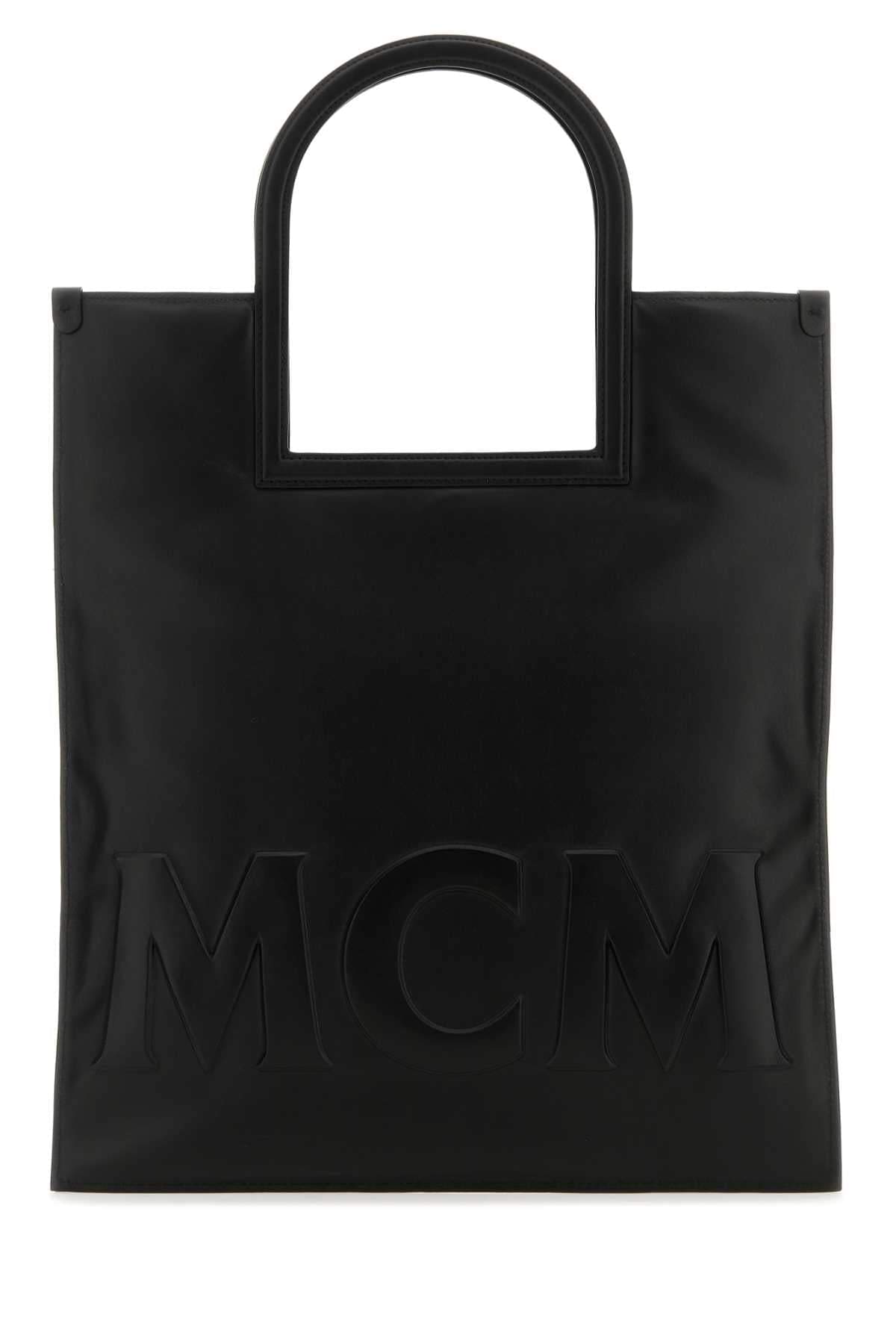 Mcm Women Black Nappa Leather Aren Shopping Bag DestGlow
