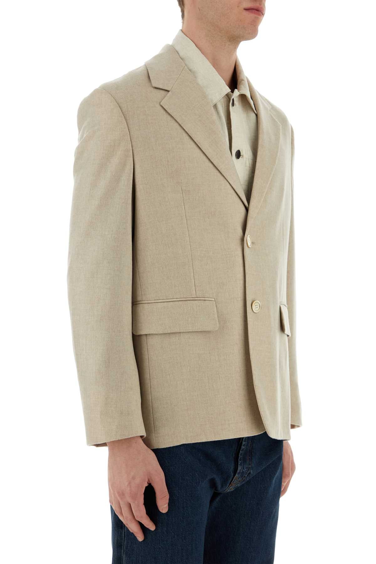 Prada Men Melange Sand Cashmere Blazer DestGlow
