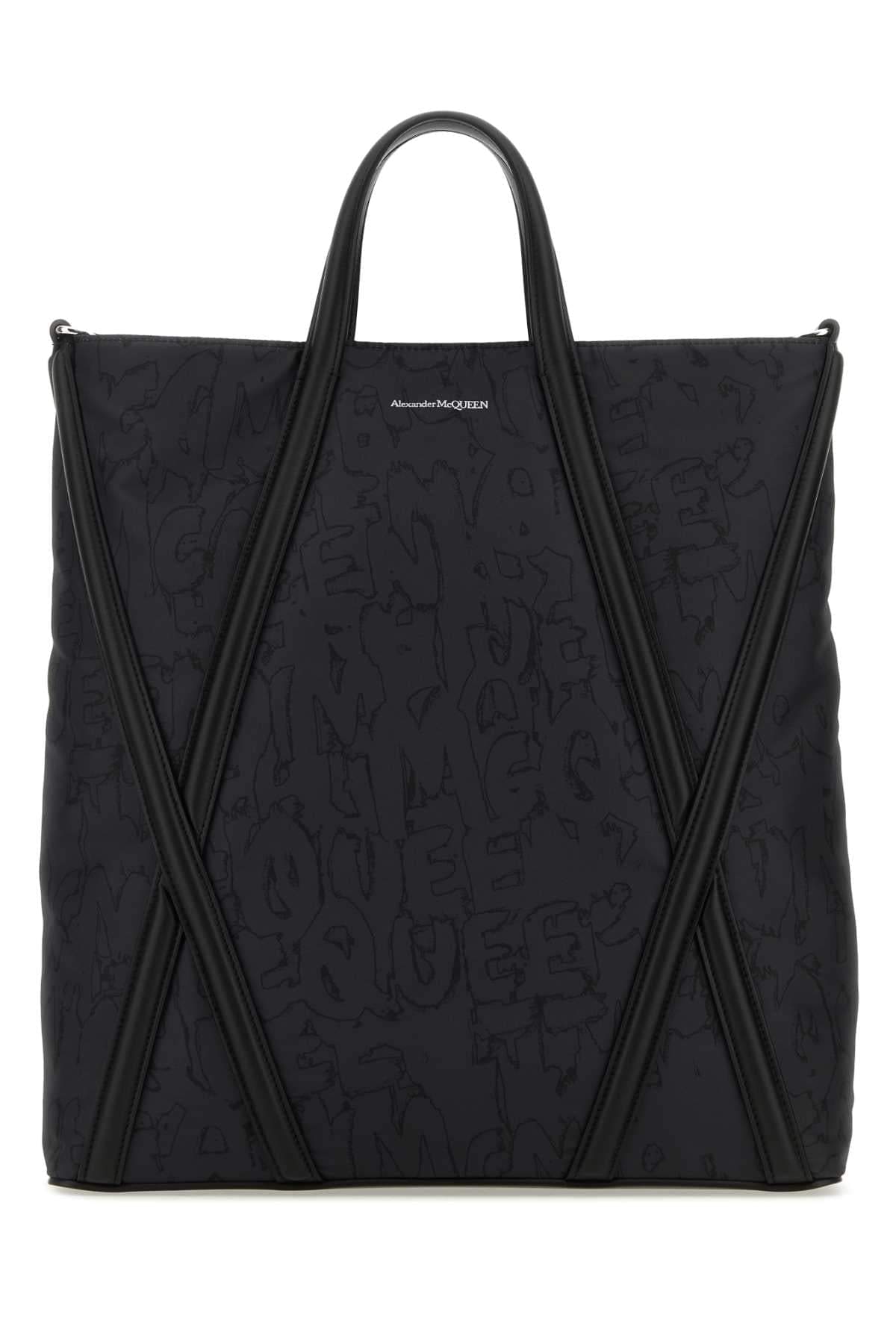 Alexander Mcqueen Men Black Nylon The Harness Shopping Bag DestGlow
