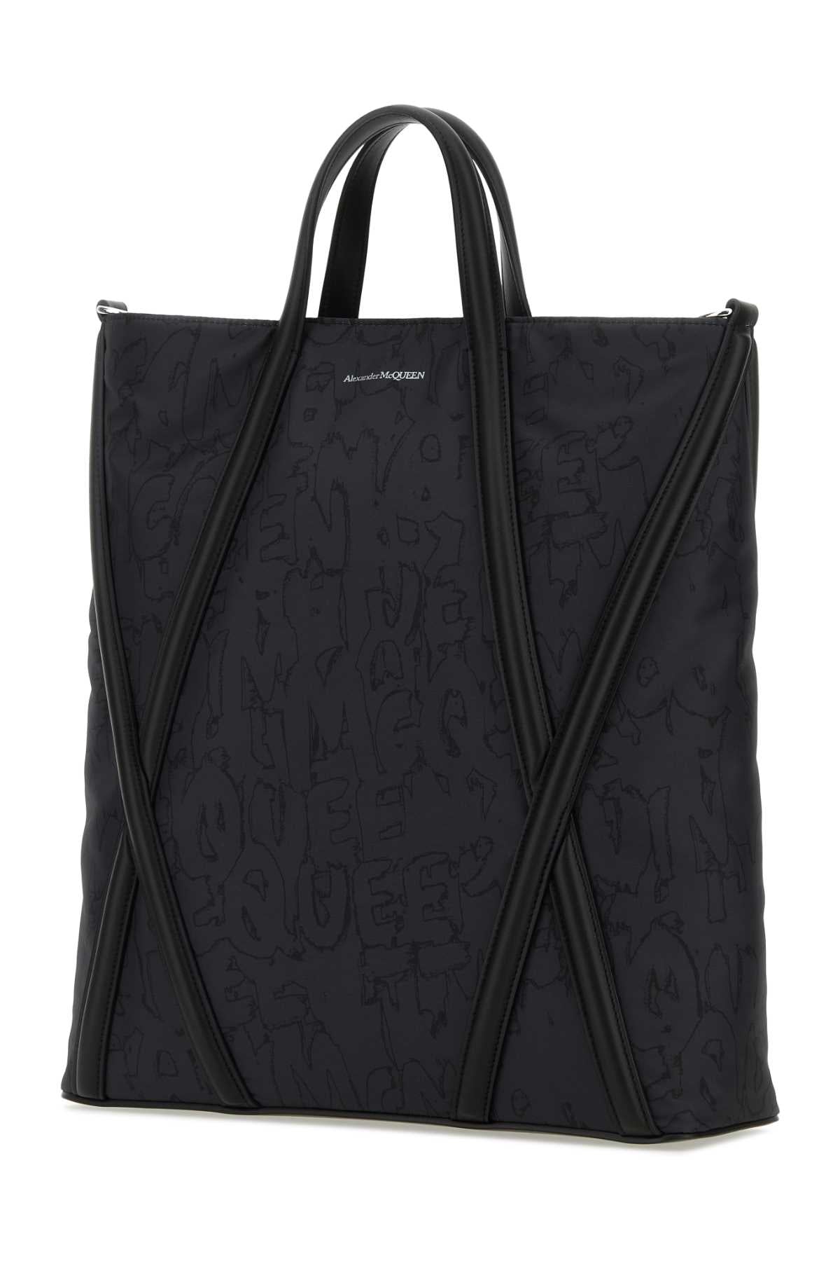 Alexander Mcqueen Men Black Nylon The Harness Shopping Bag DestGlow