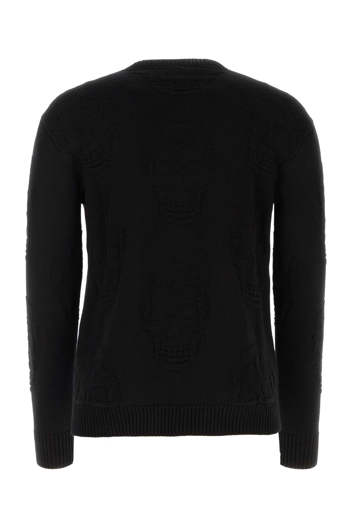 Alexander Mcqueen Men Black Cotton Sweater by Luosophy