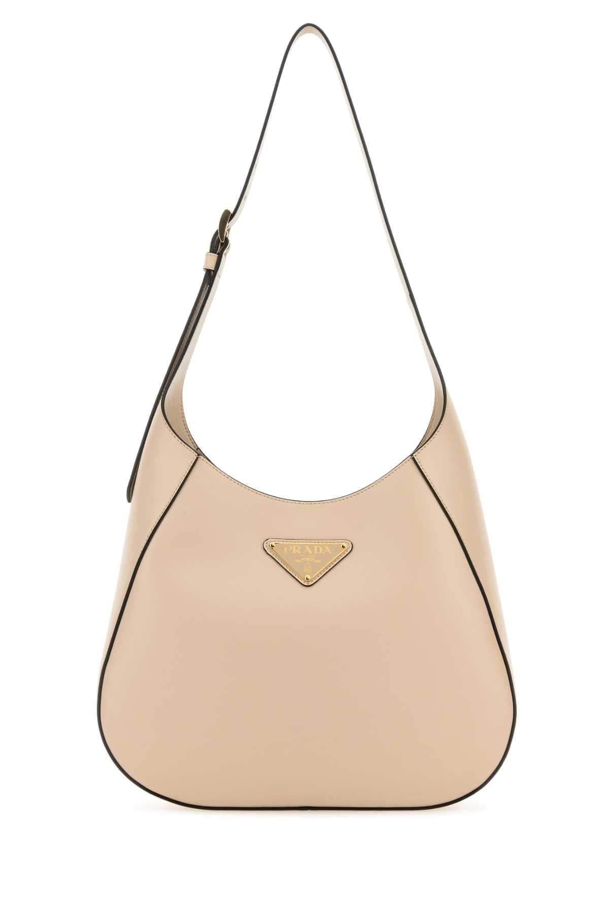 Prada Women Powder Pink Leather Shoulder Bag DestGlow