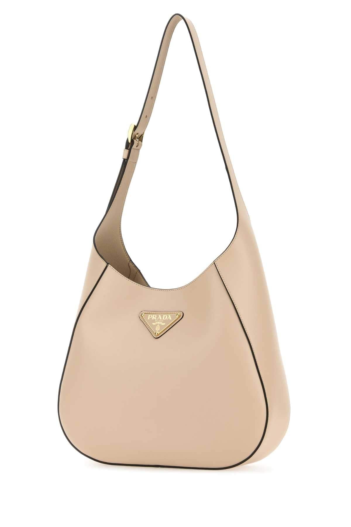 Prada Women Powder Pink Leather Shoulder Bag DestGlow