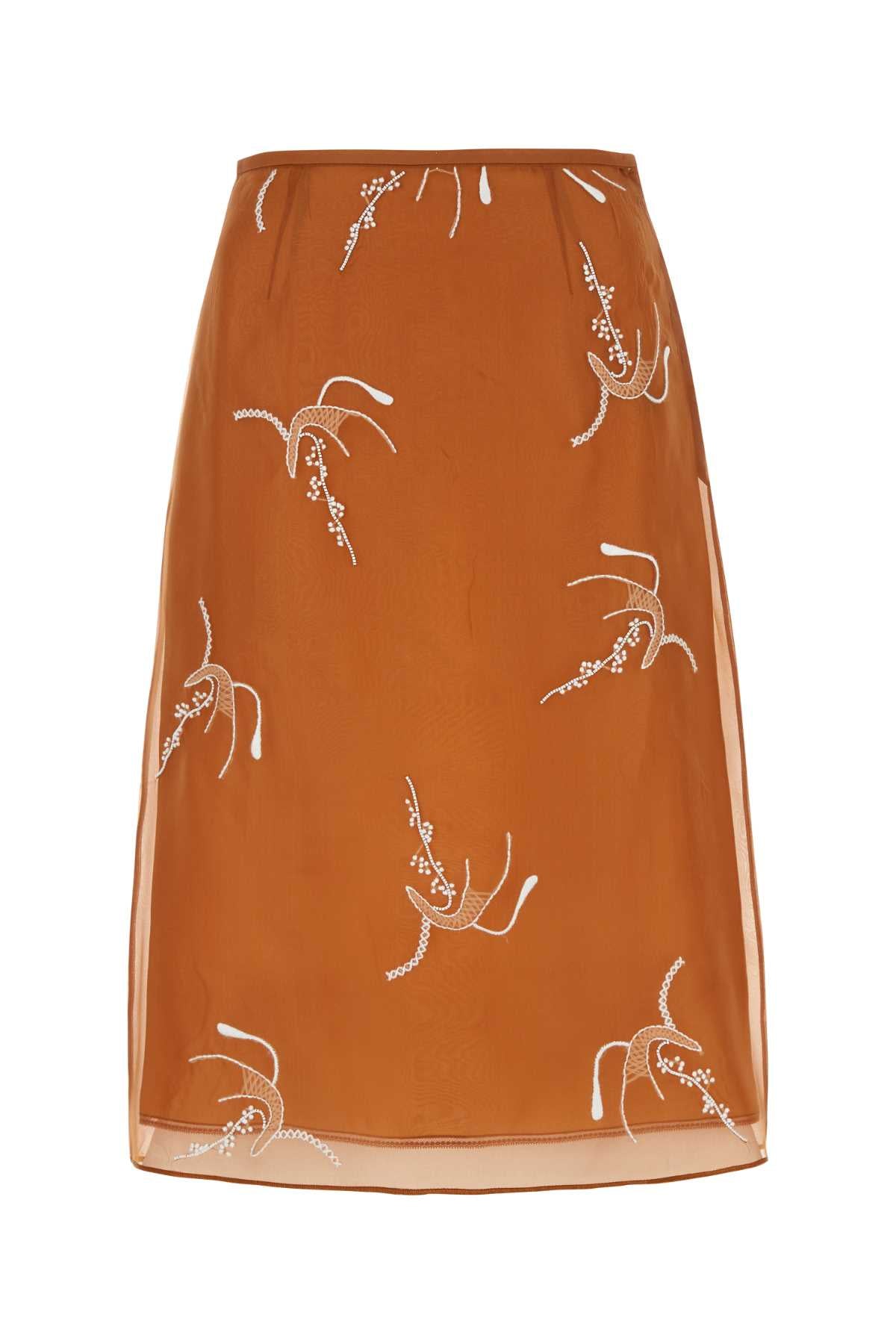 Prada Women Copper Organza Skirt by Luosophy