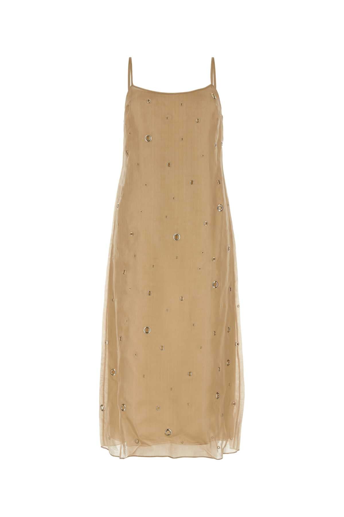 Prada Women Beige Organza Dress DestGlow