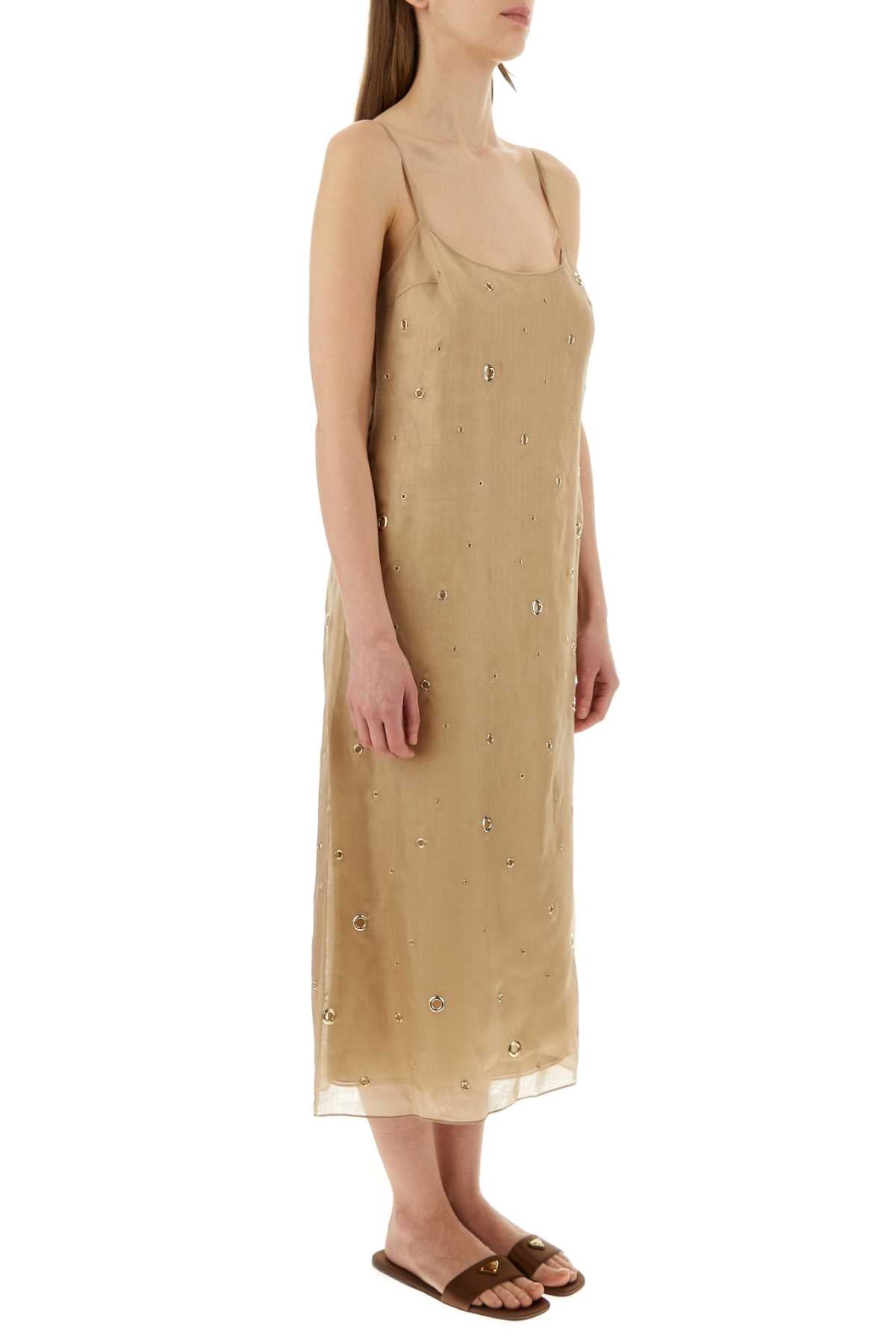Prada Women Beige Organza Dress DestGlow