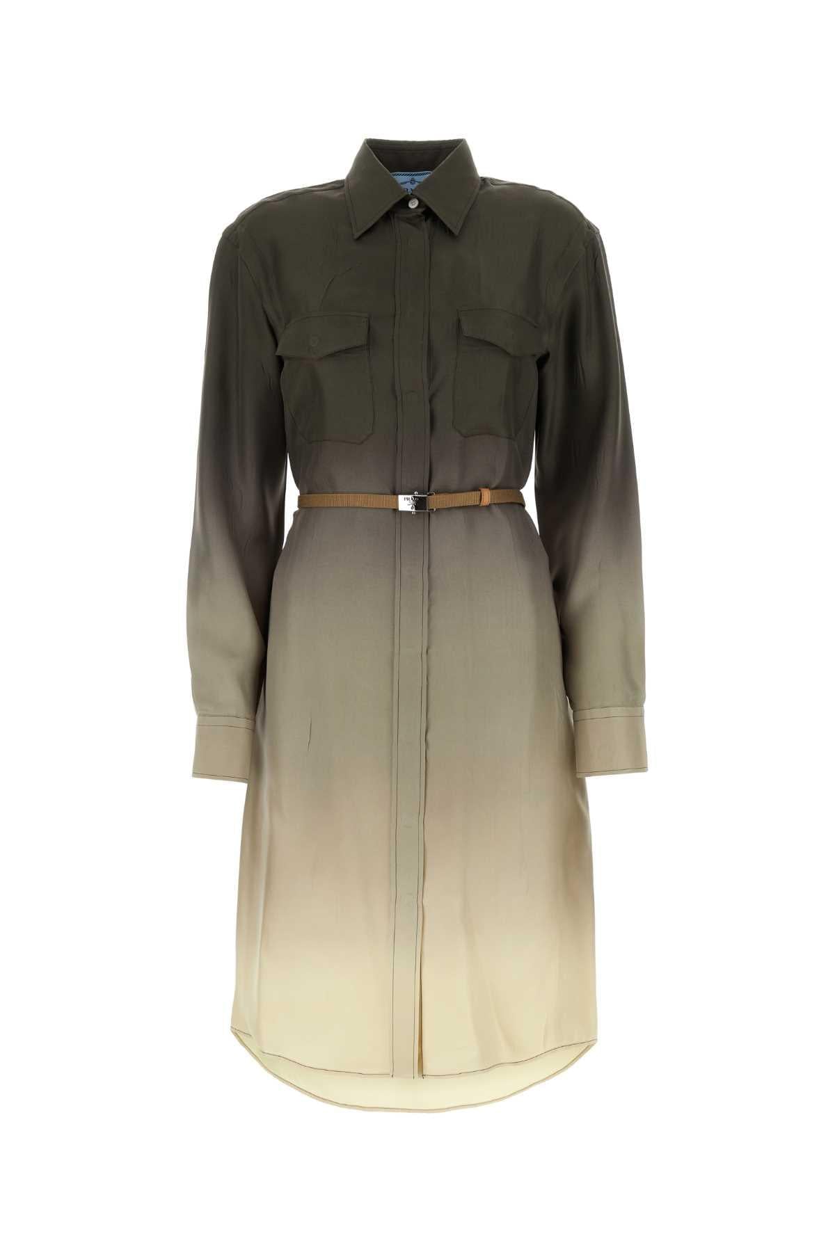 Prada Women Multicolor Twill Shirt Dress DestGlow