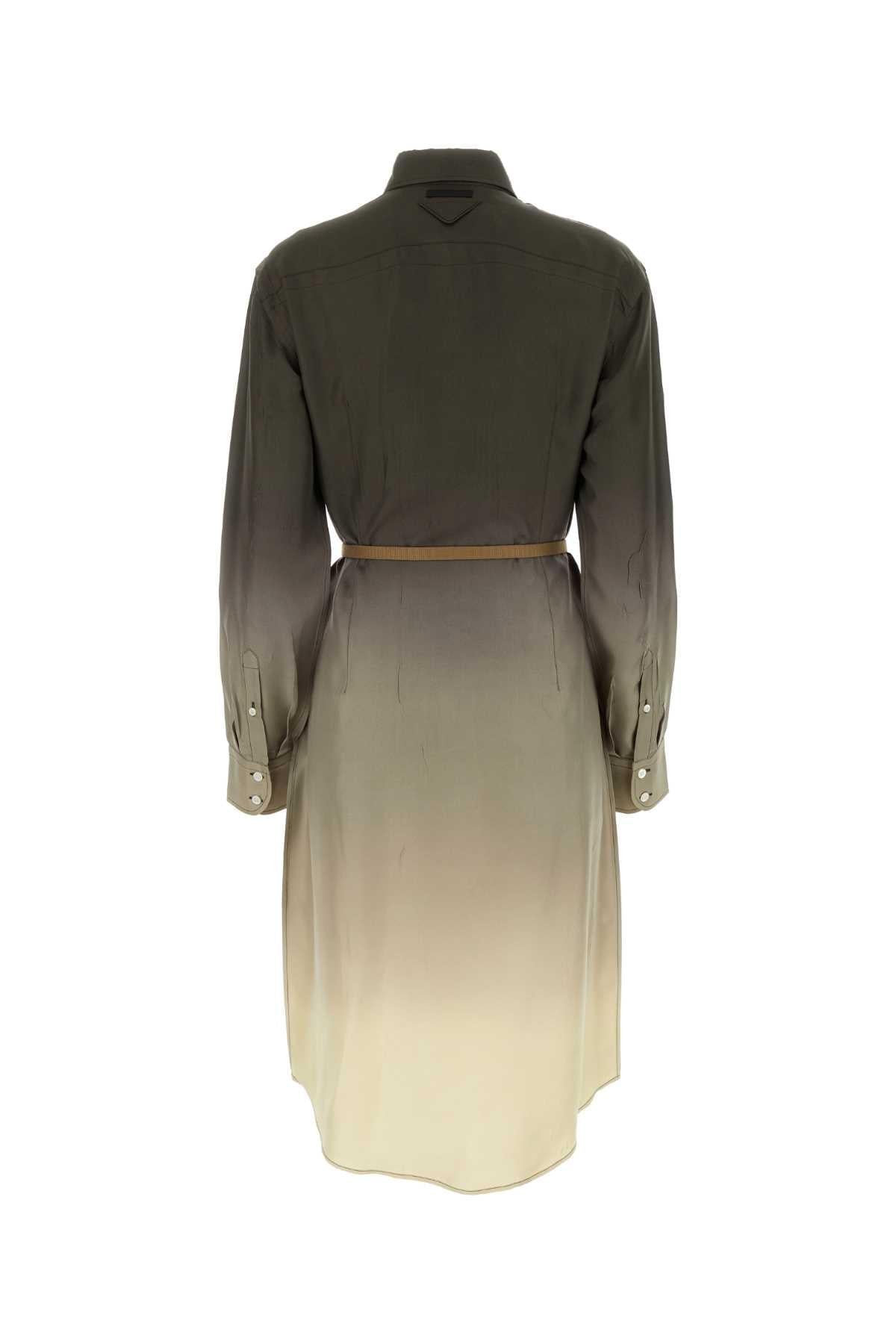 Prada Women Multicolor Twill Shirt Dress DestGlow