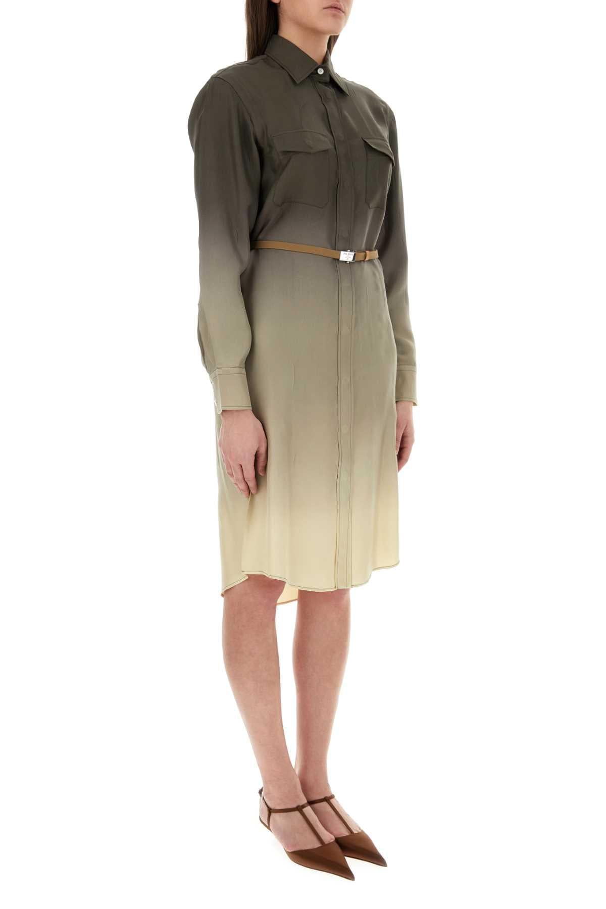 Prada Women Multicolor Twill Shirt Dress DestGlow