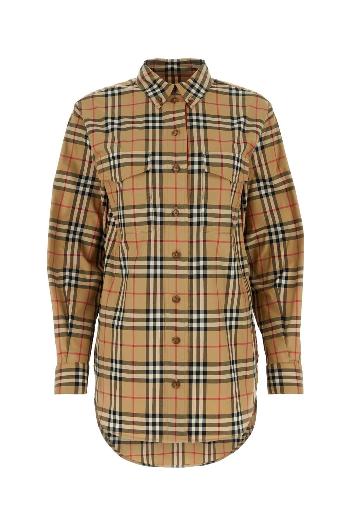 Burberry Women Embroidered Stretch Cotton Shirt DestGlow