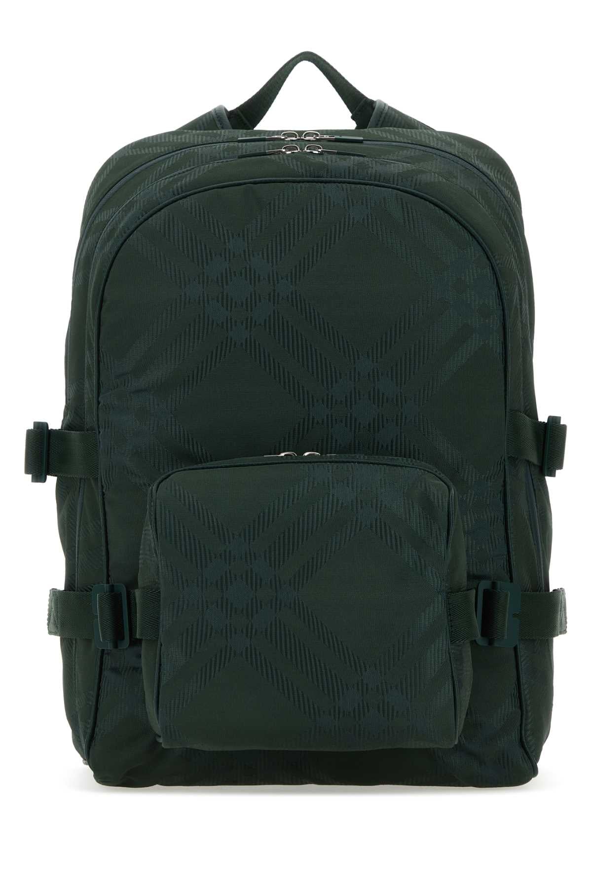Burberry Men Bottle Green Nylon Blend Check Backpack DestGlow