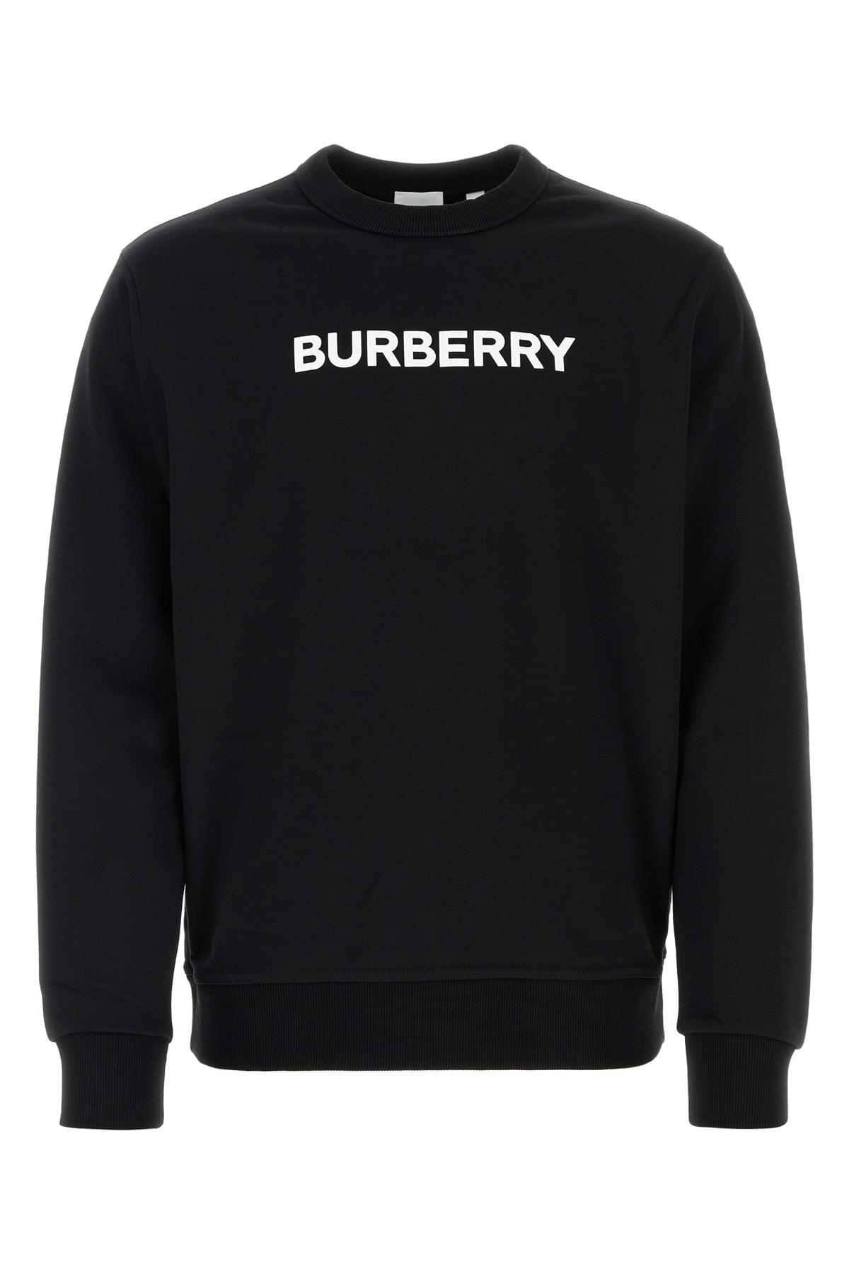 Burberry Men Black Stretch Cotton Oversize Sweater DestGlow