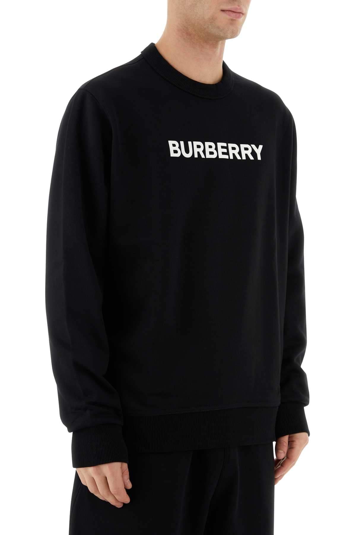 Burberry Men Black Stretch Cotton Oversize Sweater DestGlow
