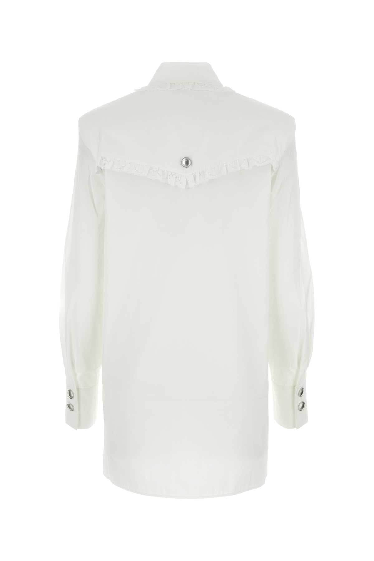 Alessandra Rich Women White Poplin Shirt Dress by Luosophy