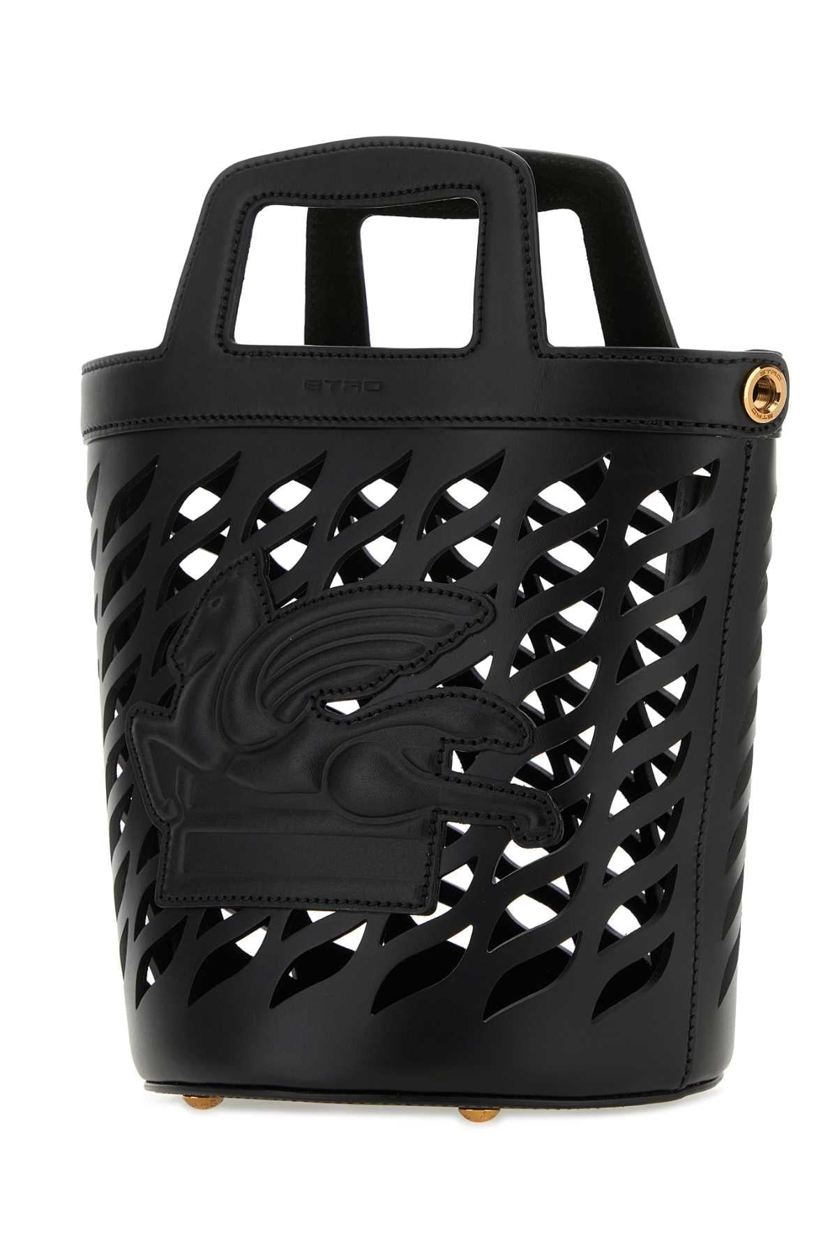 Etro Women Black Leather Coffa Bucket Bag DestGlow